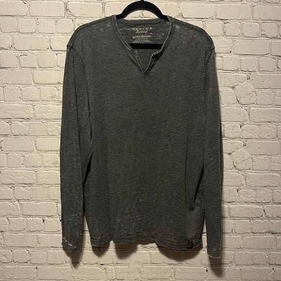 Lucky Brand Other - Lucky Brand Long Sleeve Shirt Size Large Distressed Venice Burnout